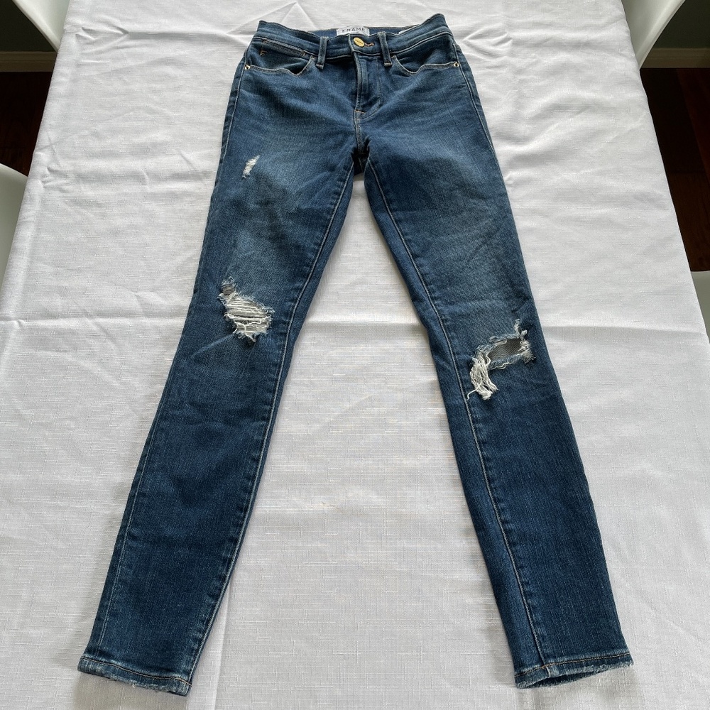 Frame Denim Le High Skinny Ankle Jeans In Clyde Size 24